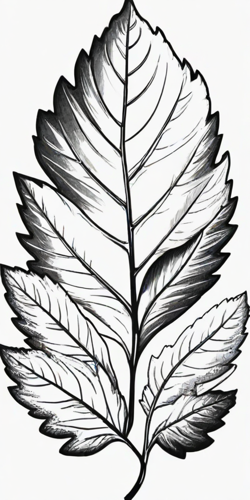 leaf clip art black and white