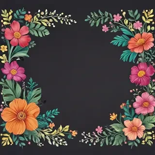 flowery border clipart