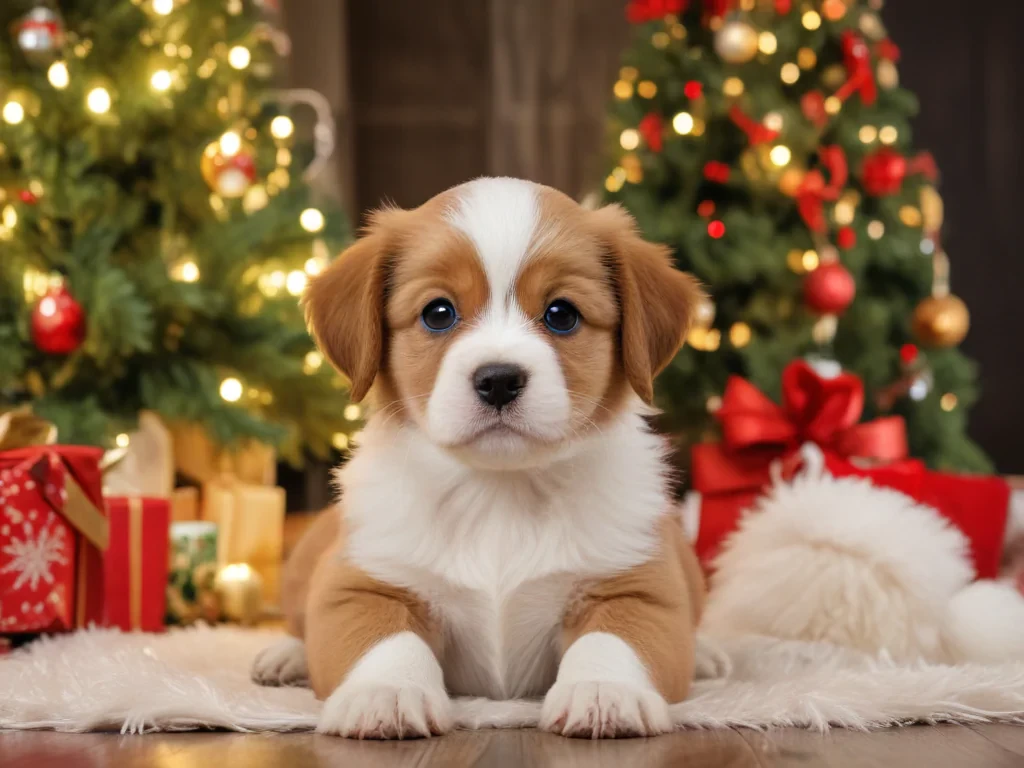 puppy christmas dog wallpaper