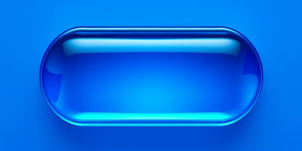 Create a glossy, rounded blue button with a gradient effect, high-resolution 300 DPI, shot from a centered frontal view using a mirrorless camera, f/8 aperture, 50mm lens, natural lighting.