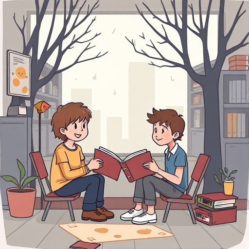 cartoon of reading