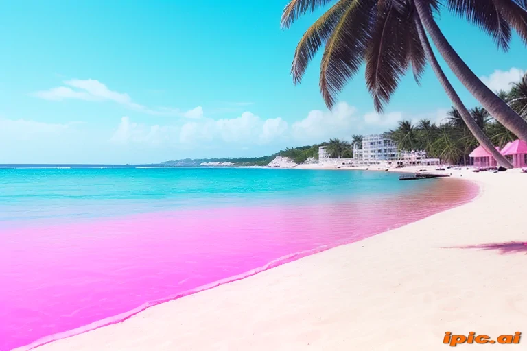 pink beach aesthetic