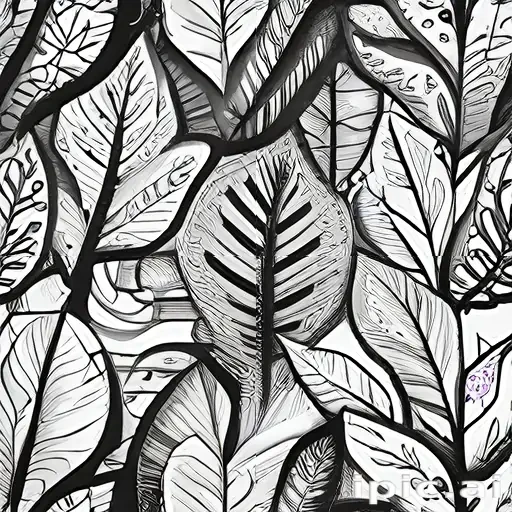 black and white clipart leaf