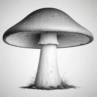 mushroom clip art black and white
