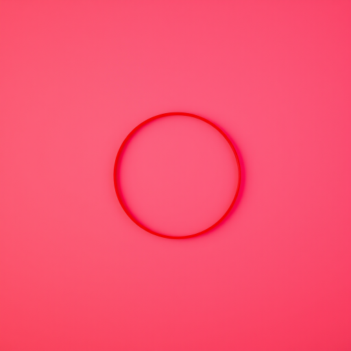 Create a vibrant red circular gradient on a smooth background, using a DSLR camera, aperture f/2.8, shutter speed 1/125s, ISO 100, with a top-down view and soft focus to enhance depth.