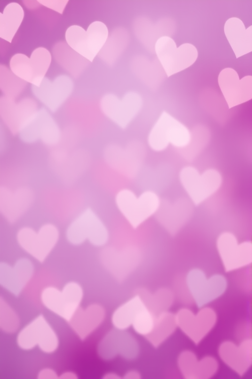 generate an image of a soft purple background filled with various shades of heart shapes, use a DSLR camera with an aperture of f/2.8, shutter speed of 1/60s, ISO 100, macro lens for a shallow depth of field, in a bokeh style for a dreamy effect