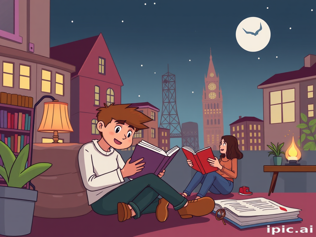 cartoon of reading