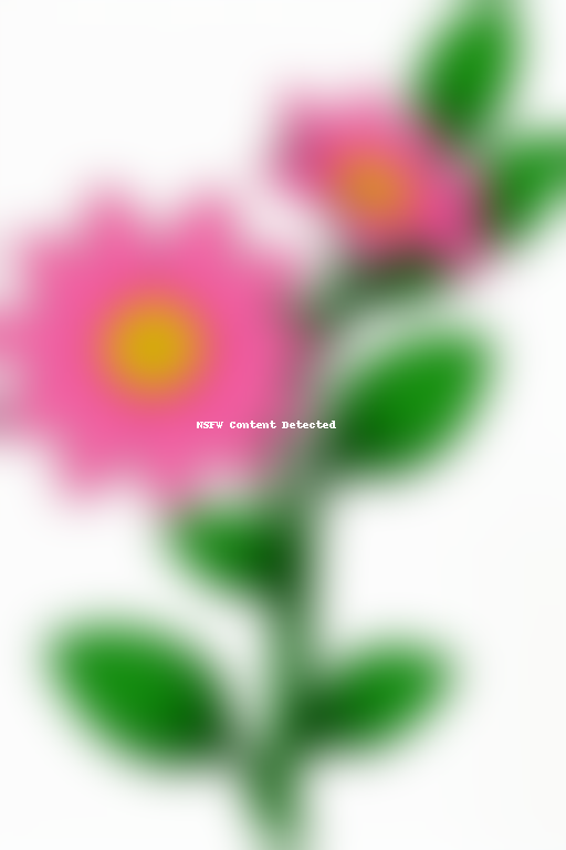 Vibrant Pink Flower with Green Leaves Against a Soft Background