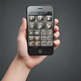 hand holding phone png