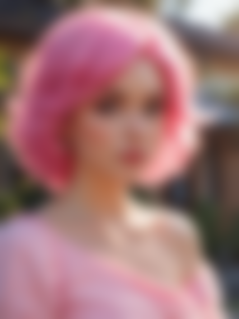 Portrait of a Young Woman with Vibrant Pink Hair in Soft Lighting