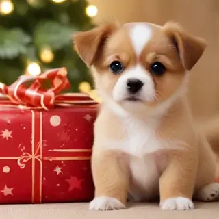cute christmas dog wallpaper
