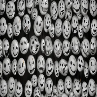 white smiley face black background