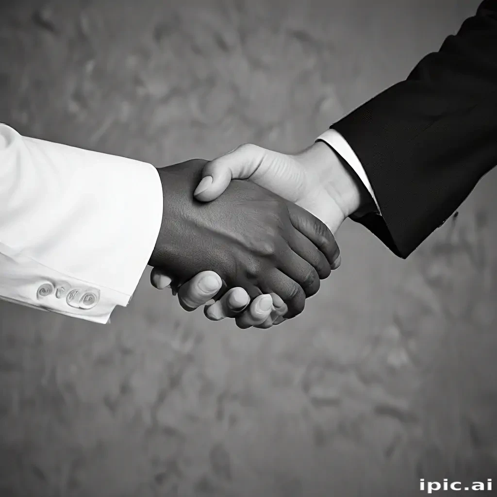 handshake black and white