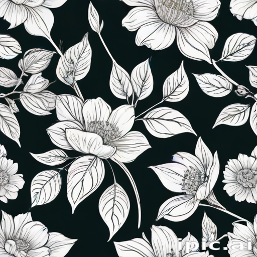 floral line art