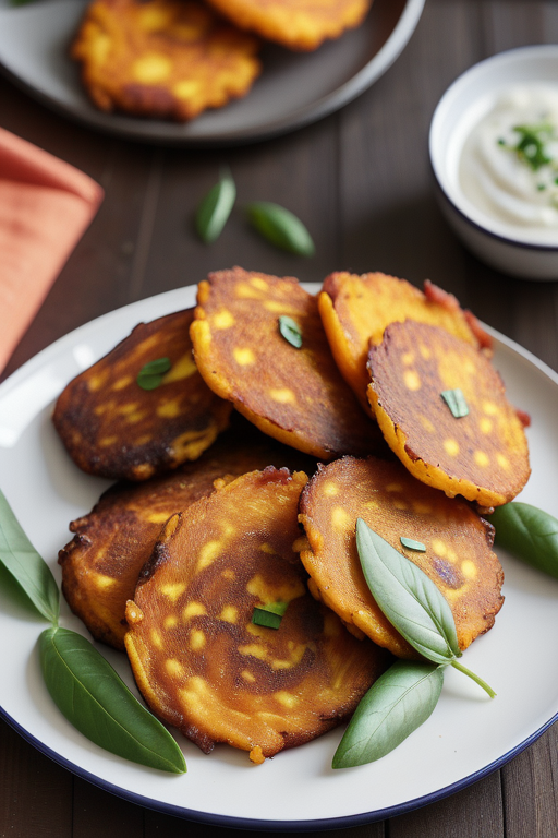 sweet potato and potato fritters