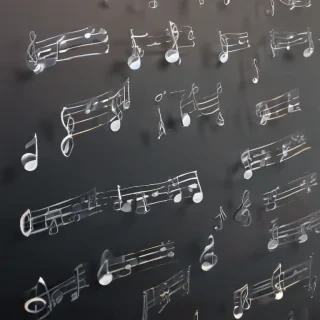 transparent music notes