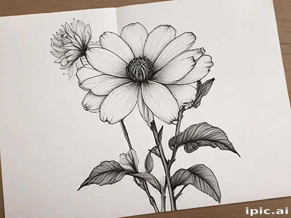 flower aesthetic drawings