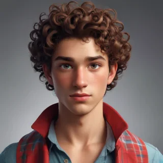 popular male cartoon characters with curly hair