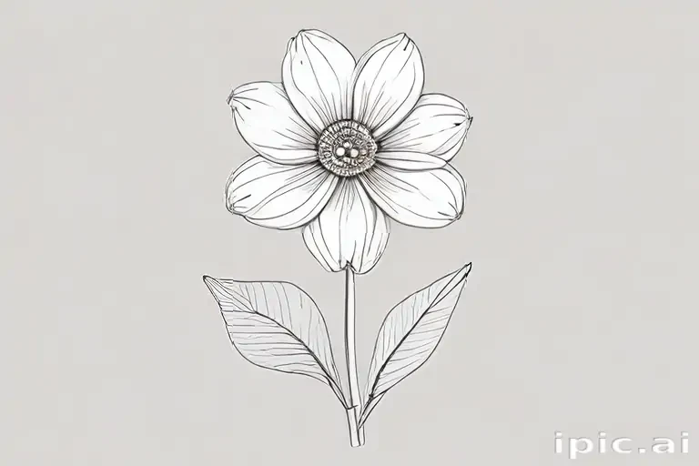 simple flower line art