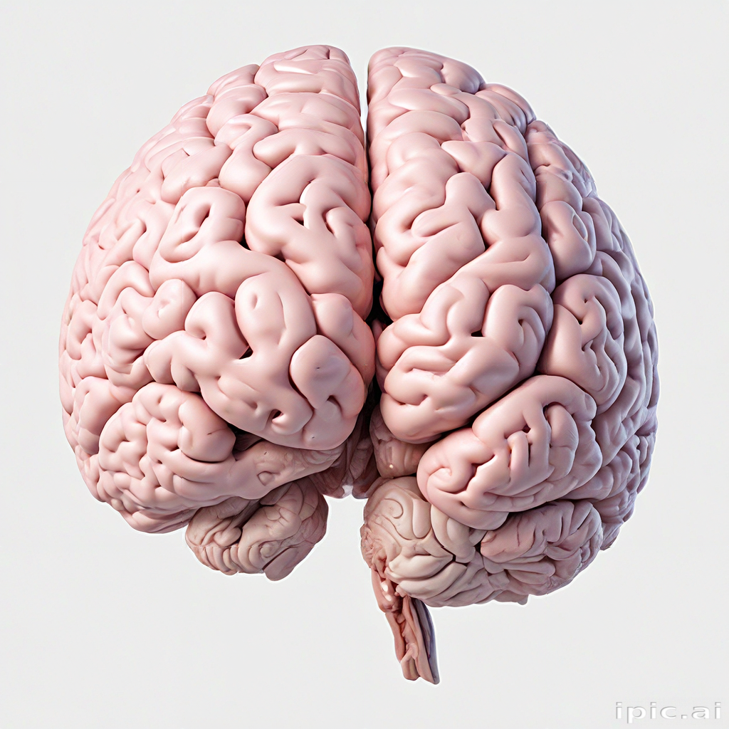 Detailed 3D Rendering of a Human Brain Showing Complex Neural Structures