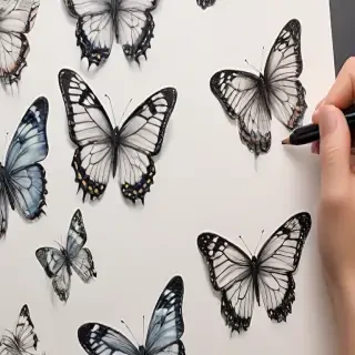 drawing butterflies