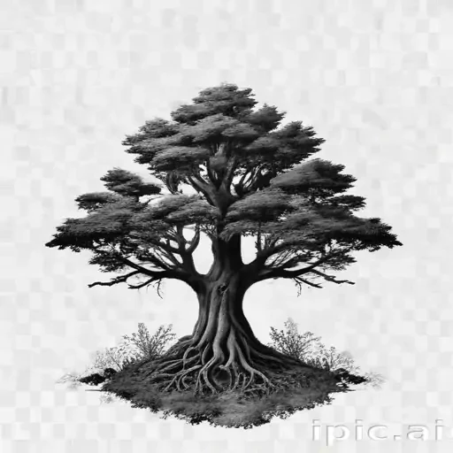 forest clipart black and white