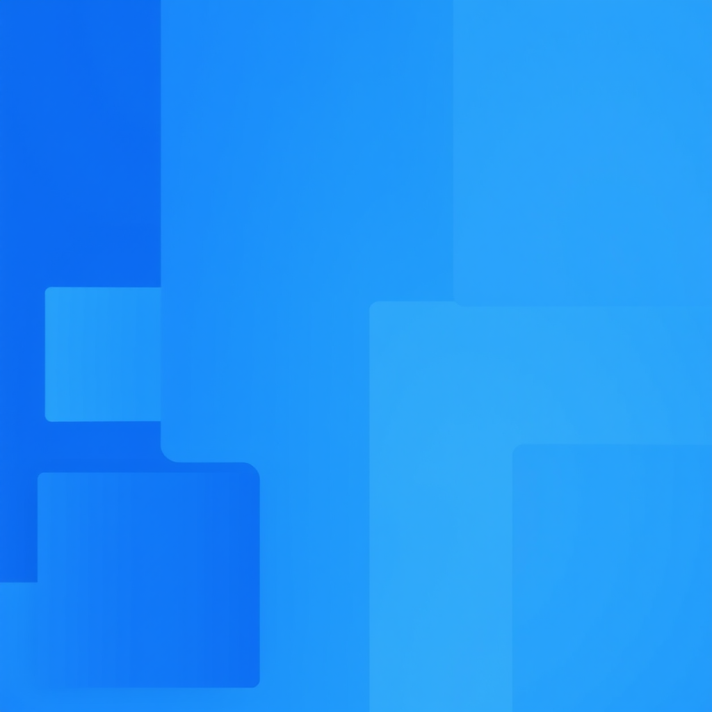create an abstract blue background with geometric shapes including overlapping squares and lines in varying shades of blue