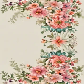 flowery border clipart