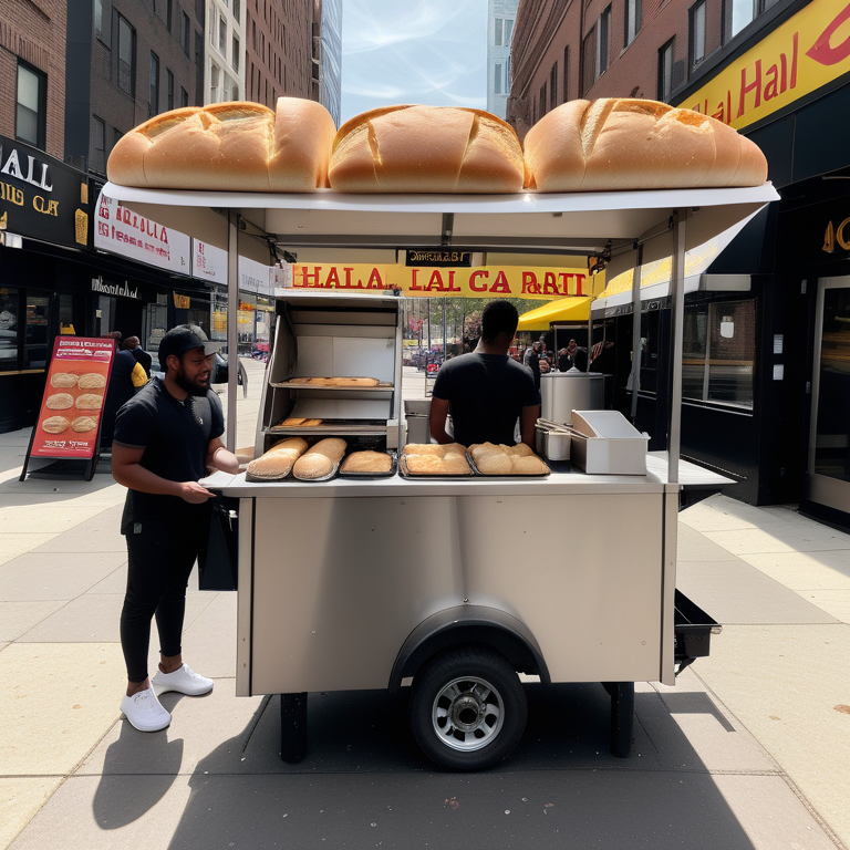 bread served from a halal cart