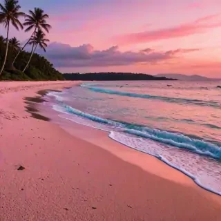 pink beach sunset