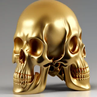 transparent gold skull