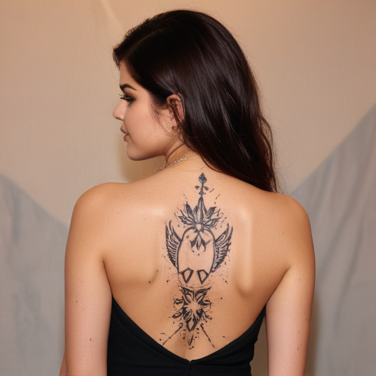 selena gomez back tattoo