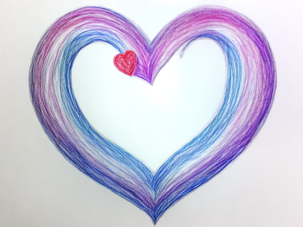 Transparent heart drawing