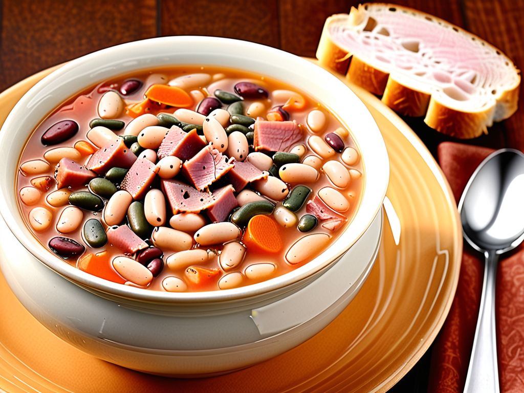 bean and ham soup calories
