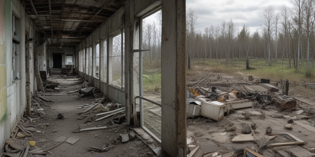 chernobyl today and the past on the one photo