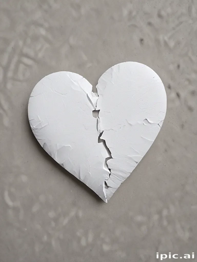 white broken heart