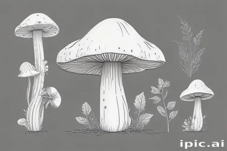 mushroom line art