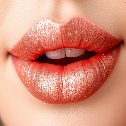 Shimmering rose gold lip mousse "Champagne Bubbles" with a lightweight, whipped texture and fine glitter particles, perfect for glamorous events and holiday parties, non-drying formula