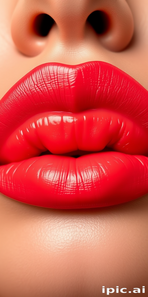Vibrant coral lips with a satin finish, radiating warmth and energy, featuring a gradient effect that adds depth and dimension to the lip color
