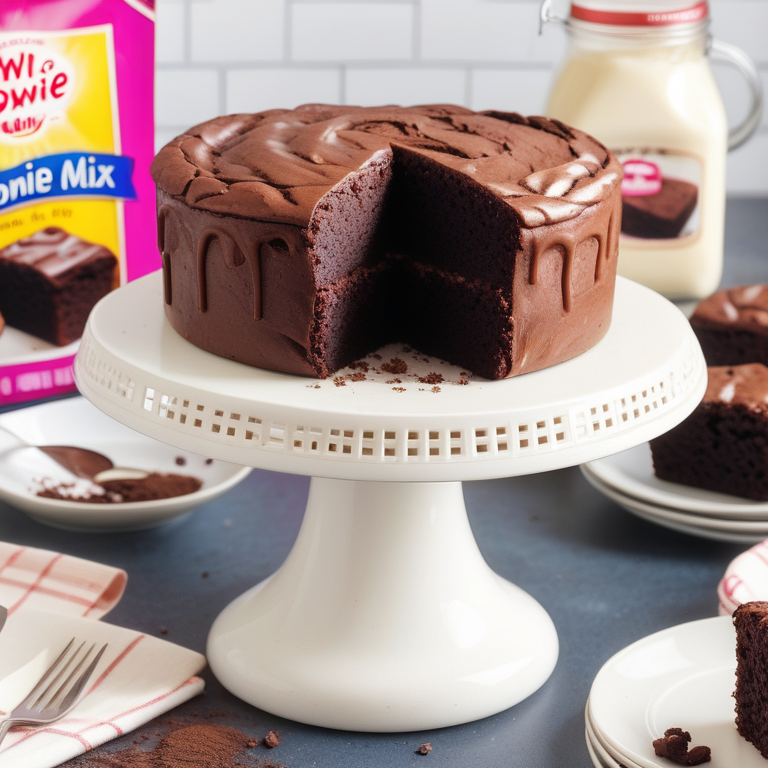 how to make a cake with a brownie mix