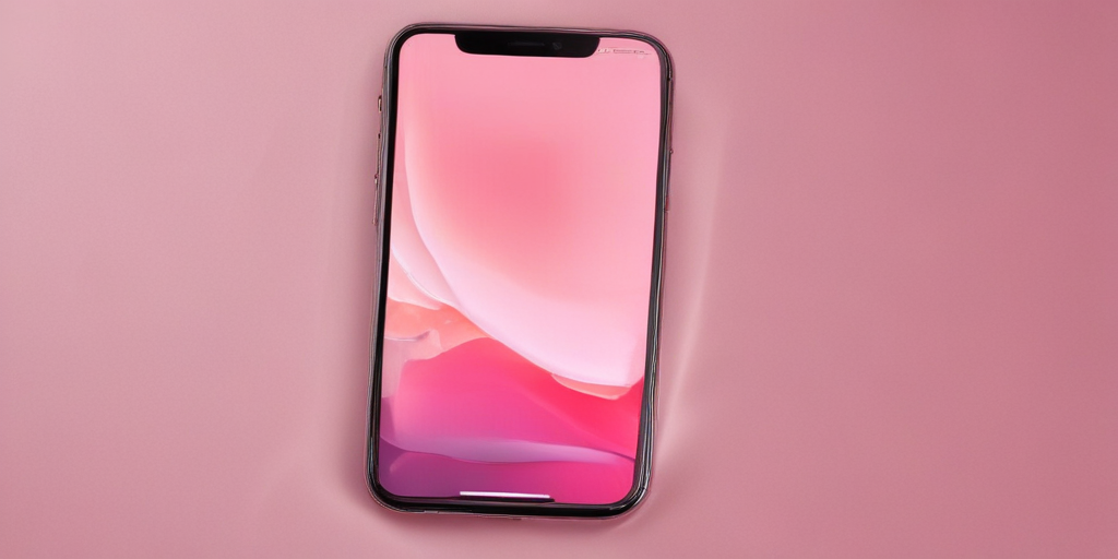 Modern Smartphone Displaying a Soft Pink Gradient on a Pink Background