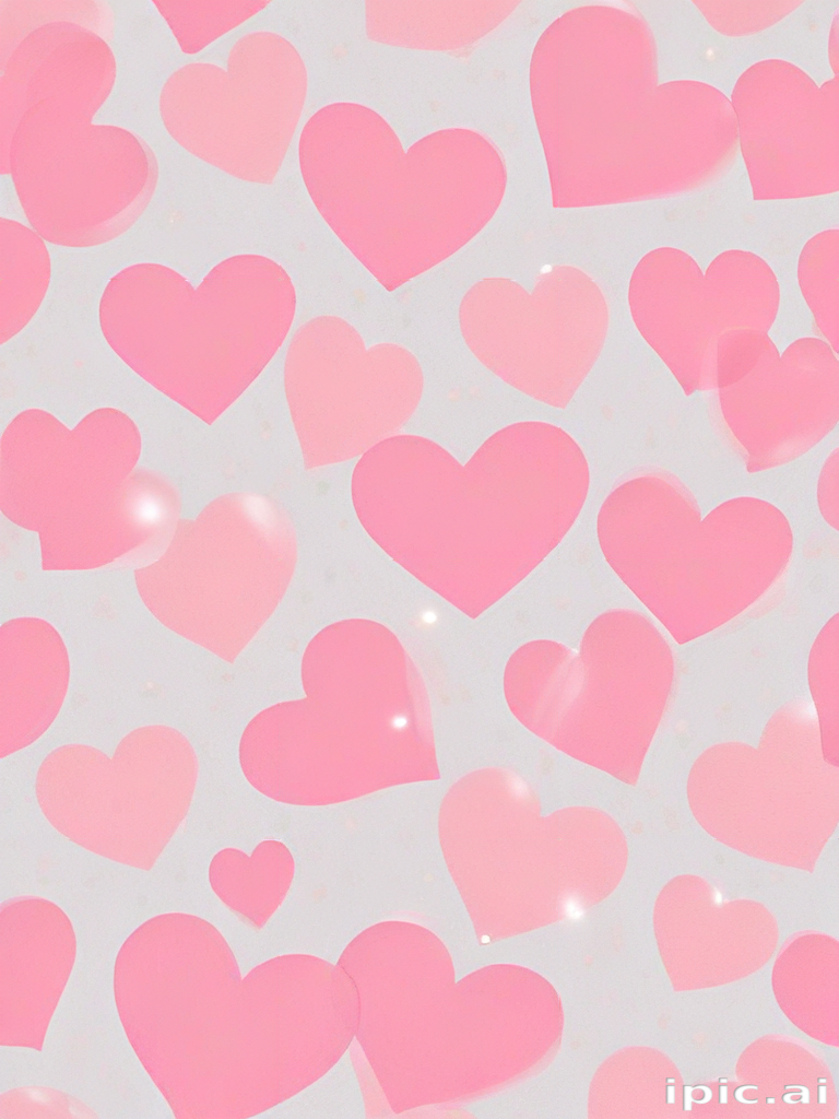 A Soft and Playful Background Filled with Pink Hearts for Romantic Vibes.