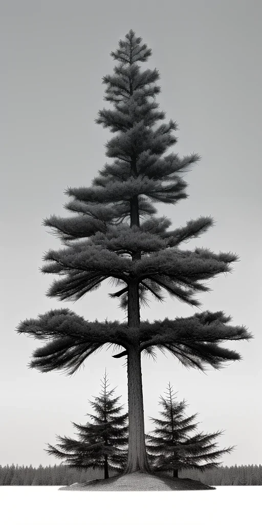 black and white pine tree clipart
