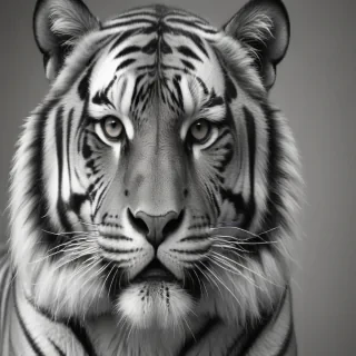 tiger clipart black and white