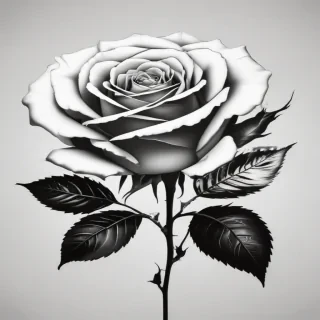 roses clipart black and white