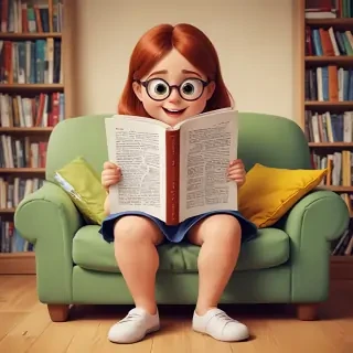 reading cartoon