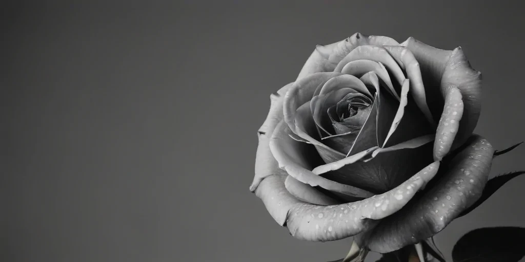 rose with black and white background
