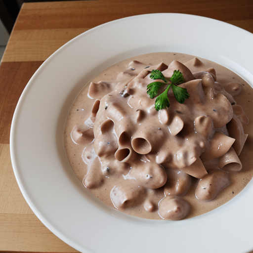 what is stroganoff served with