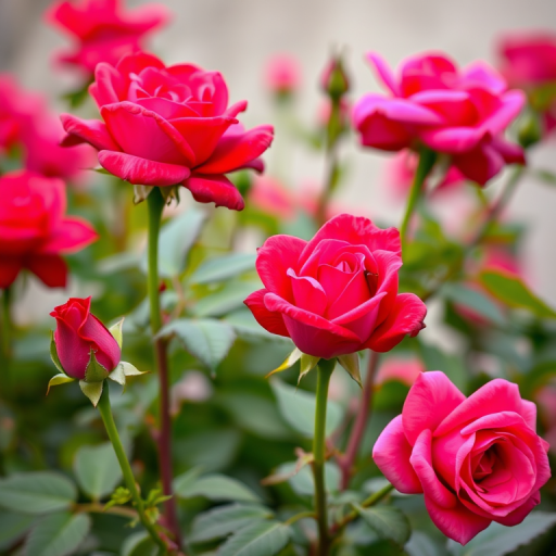 roses in background