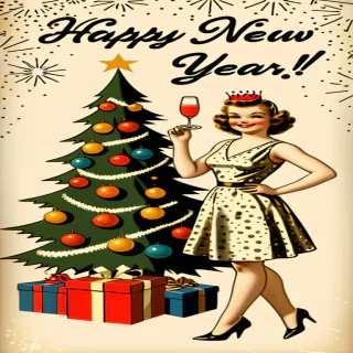 happy new year vintage
